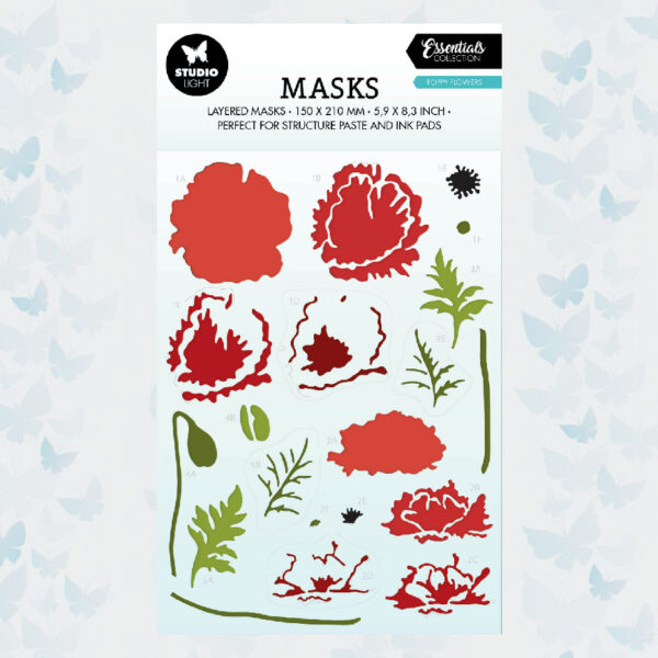 Studio Light Mask Poppy Flowers Essentials nr.196 SL-ES-MASK196
