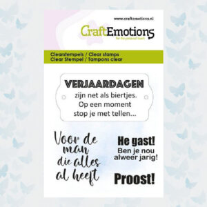 CraftEmotions Clear Stempels 6x7cm - Tekst Proost 130501/5033