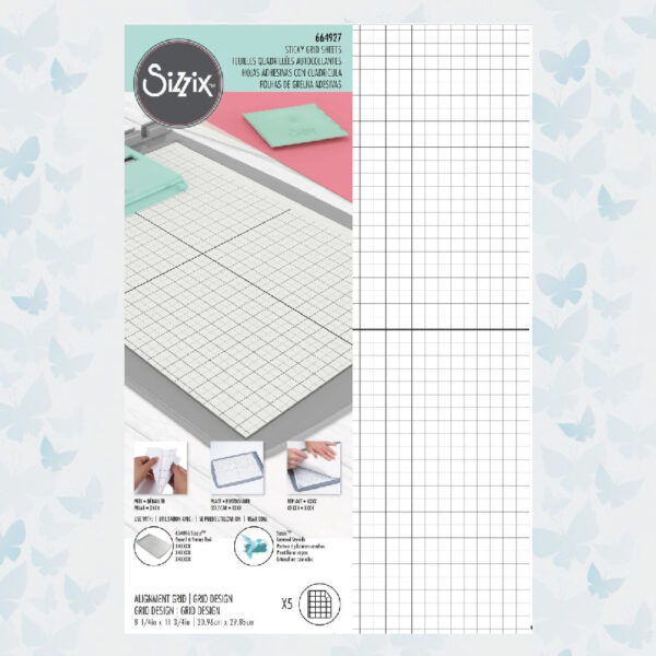 Sizzix Accessory Sticky Grid Sheets 5st. Uitlijningsraster 664927 (21x29.9cm)