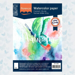 Florence Aquarelpapier White Texture A4/300gr/10Vel (2911-4003) COPY