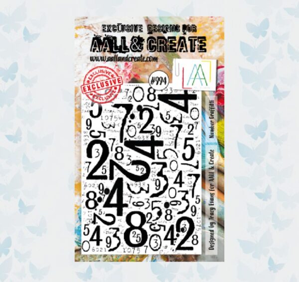 AALL & Create A7 Clear Stempel Number Graffitti AALL-TP-994