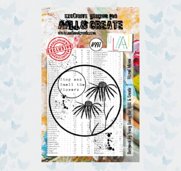 AALL & Create A7 Clear Stempel Floral Menu AALL-TP-997