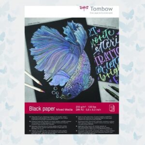 Tombow Zwart Tekenpapier 15 vel PB-BLACK-5 /250gr 114983/2145