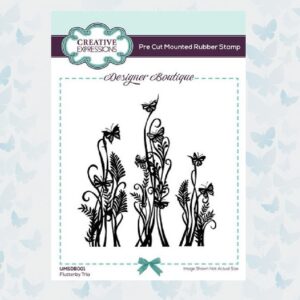 Creative Expressions Flutterby trio - pre cut rubber stamp UMSDB001