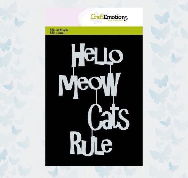 CraftEmotions Mask/Stencil - Tekst Meow Cats Rule A6 Carla Creaties 185070/0204