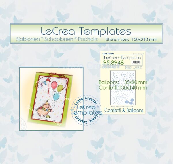 LeCrea - Decoratie Stencil Confetti & Ballonnen 95.8948