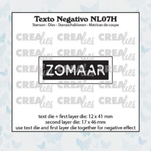 Crealies Snijmal Texto Negativo ZOMAAR (horizontaal) NL07H