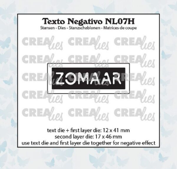 Crealies Snijmal Texto Negativo ZOMAAR (horizontaal) NL07H