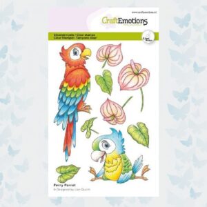 CraftEmotions Clearstamps A6 Perry Papegaai by Lian Qualm 130501/2722