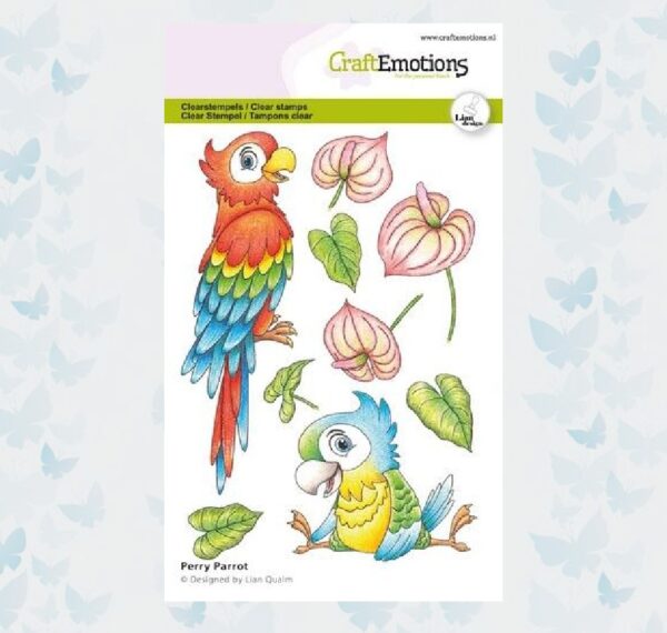 CraftEmotions Clearstamps A6 Perry Papegaai by Lian Qualm 130501/2722