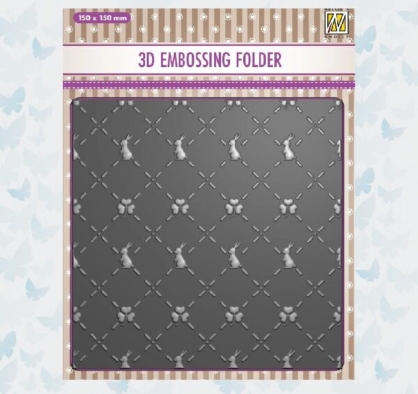 Nellies Choice 3D Embossing Folder Bunny's and Clovers EF3D086