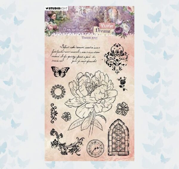 Studio Light Clear Stamp Timeless Peony Victorian Dreams nr.610 JMA-VD-STAMP610