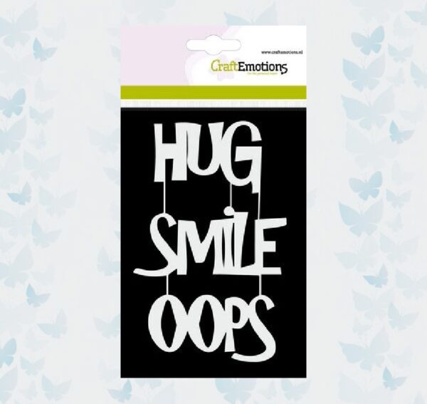 CraftEmotions Mask/Stencil - Tekst HUG SMILE OOPS A6 Carla Creaties 185070/0206