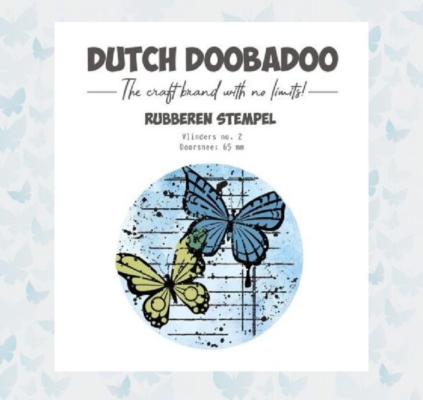 Dutch Doobadoo Rubber Stamp 2 ATC Cirkel Butterfly 497.004.005