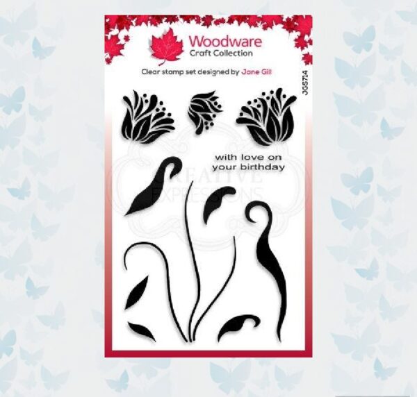 Creative Expressions • Woodware Clear Stamp Singles Tulip Set JGS714