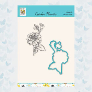 Nelies Choice Die cut & Clearstamp Set Tuinbloemen Dahlia HDCS017